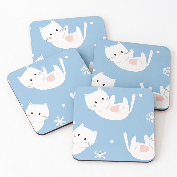 Artikelvorschau, süße Katzen, die in der Schneezeit fallen entworfen und verkauft von RKWstudio.