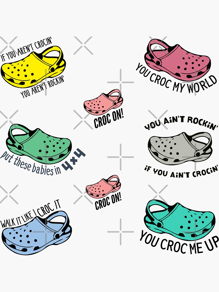 "Funny quotes crocs pack" Sticker for Sale by SkiniB Redbubble