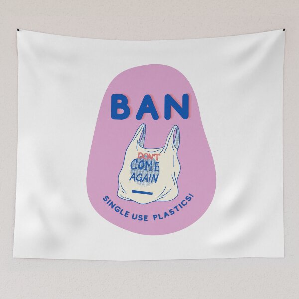 Item preview, Ban Single Use Plastic Pink - Save the Oceans, Clean up our Seas, Environmental Activism designed and sold by Teetee94.