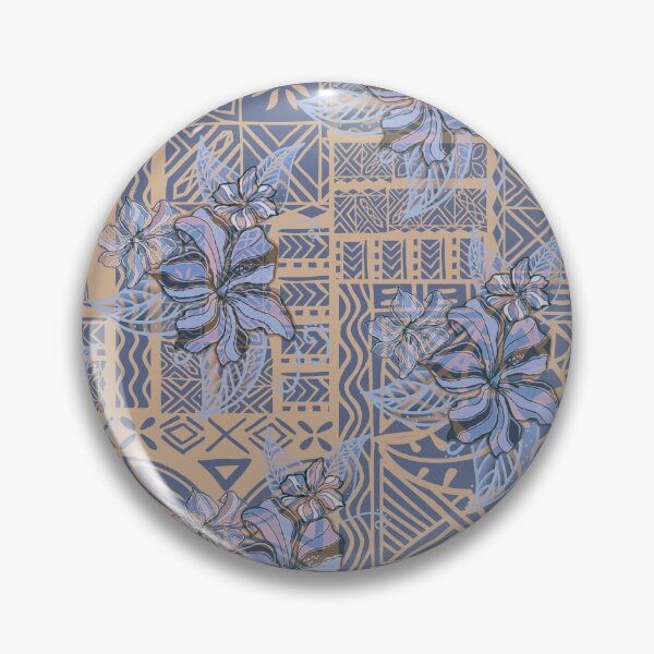 Artikelvorschau, Hawaiianischer - polynesischer - samoanischer Vintage Sunshine Blue Hibiskus-Druck entworfen und verkauft von sunnthreads.