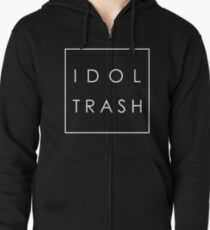 Idol Trash (On Black) Zipped Hoodie
