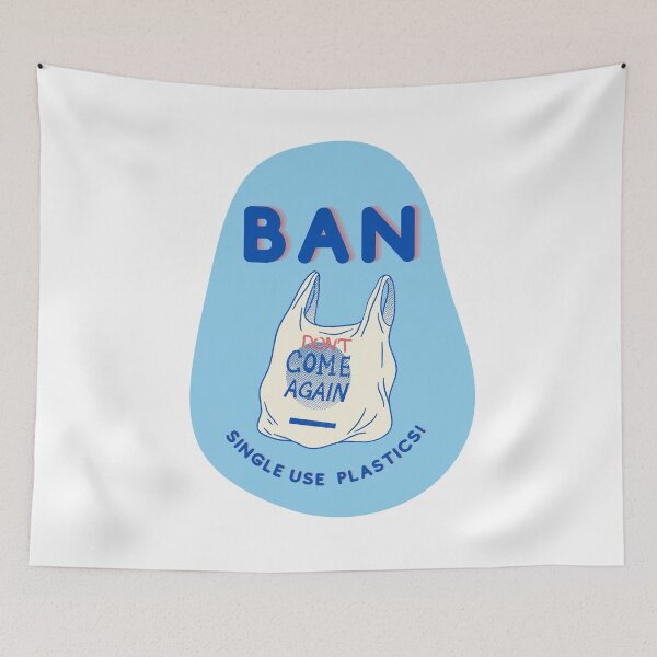 Item preview, Ban Single Use Plastic Blue - Save the Oceans, Clean up our Seas, Environmental Activism designed and sold by Teetee94.