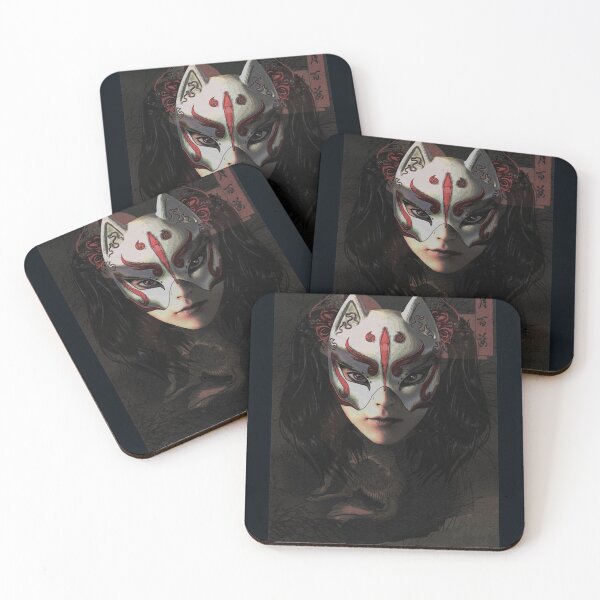 Item preview, Graphic Japanese Kitsune Mask designed and sold by getcustomtee.