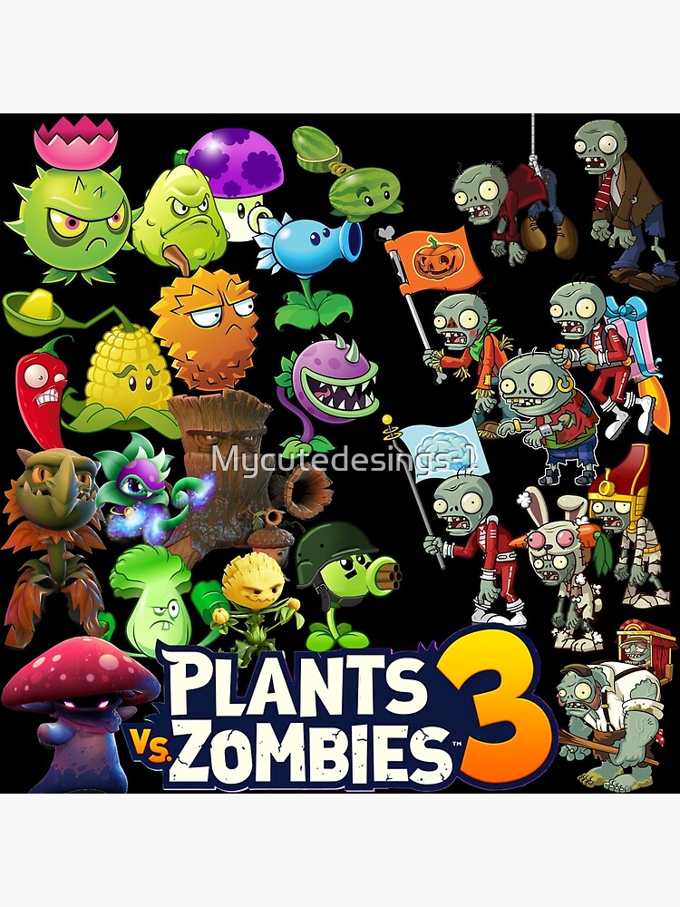 Characters plants vs zombies Heroes, zombie, battle for the neighborhood,  gifts, birthday,kids backpacks for school, Kids T-Shirt by Mycutedesings-1