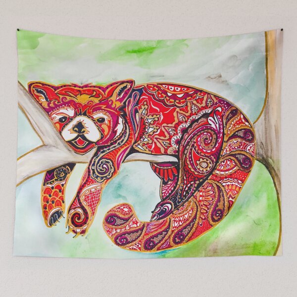 Item preview, Sleepy red panda  designed and sold by Spiritanimalart.