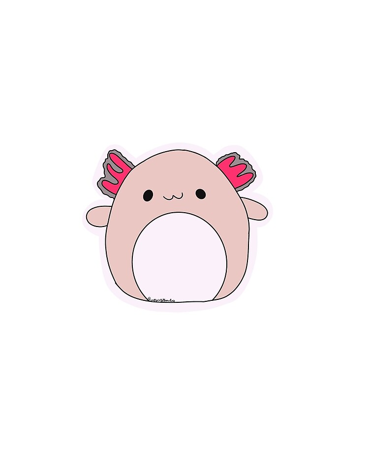 Pink Axolotl Squishmallow Straw Cover -  Israel