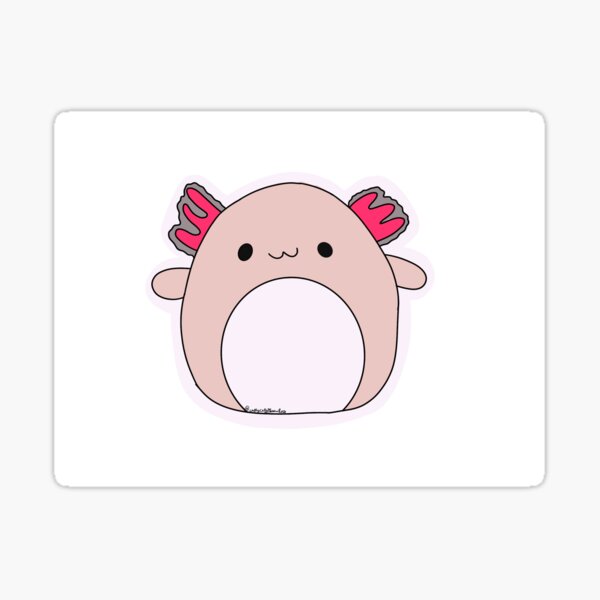 Light pink axolotl squish-mellow  Sticker for Sale by Marshaisvibing