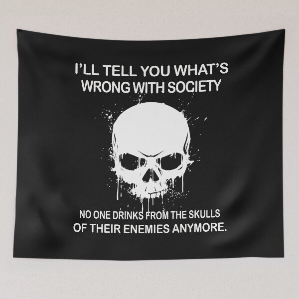 Item preview, What is wrong with society Drinking from skulls dark humor  designed and sold by PatternFariss.