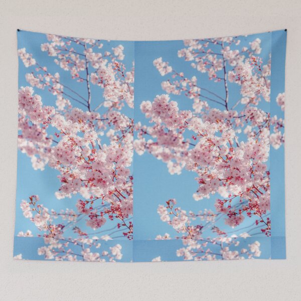 Item preview, Pink Flowers Photography on Blue Sky | Aesthetic Backgrounds designed and sold by cypher33.