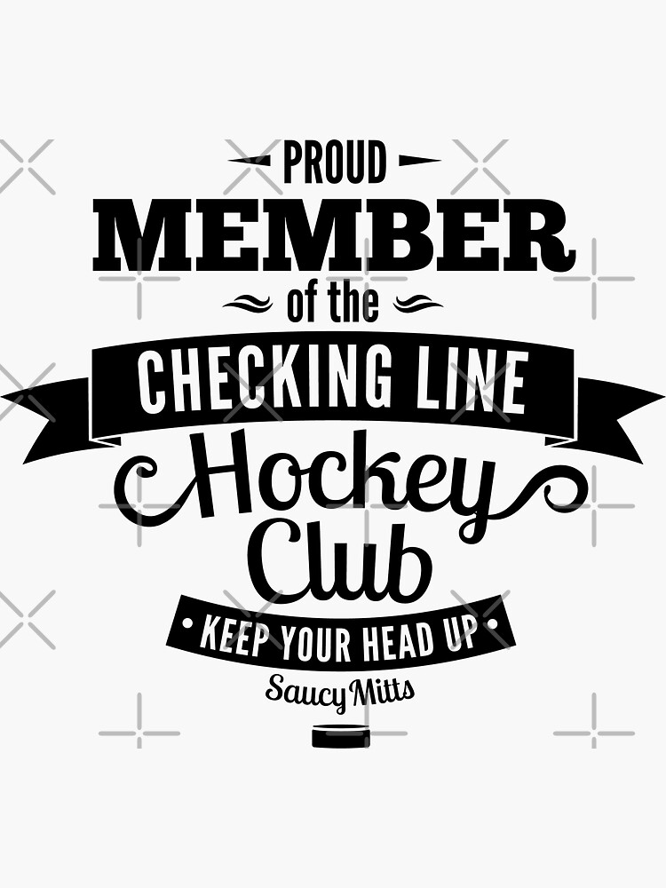 "Checking Line Hockey" Sticker by SaucyMitts Redbubble