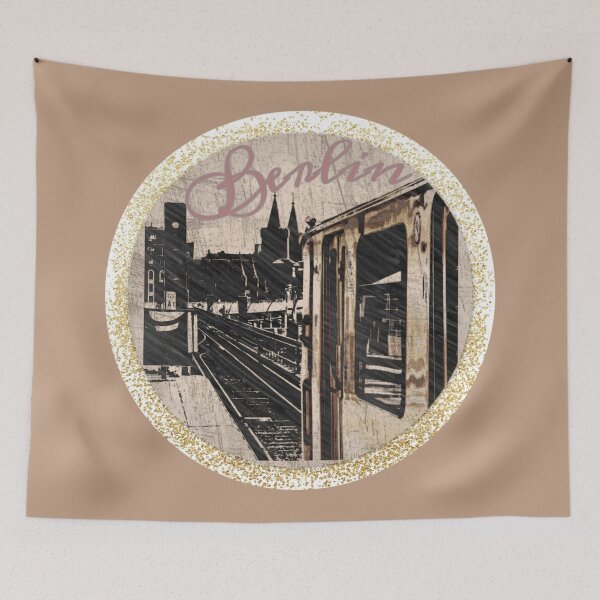 Item preview, BERLIN - photo design - Oberbaumbrücke - S-Bahn - Shabby Silouhette designed and sold by kikidu21.