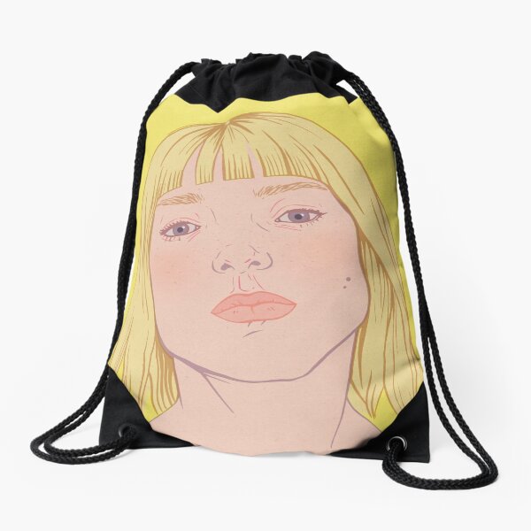 Lea- fashion illustration portrait Drawstring Bag