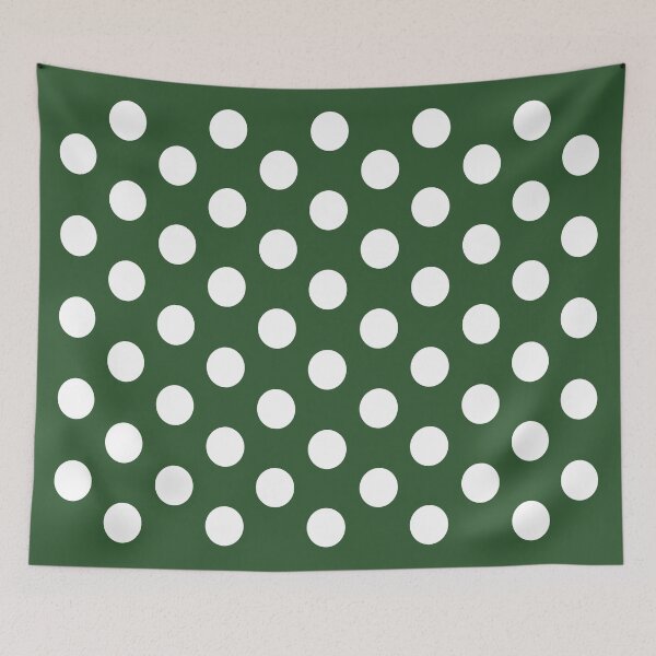 Item preview, Medium WHITE and PINE GREEN POLKA DOTS designed and sold by RachelMacht.