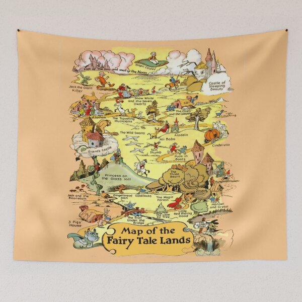 Item preview, Brothers Grimm Map of the Fairy Tale Lands Folktale Stories designed and sold by junebug042.