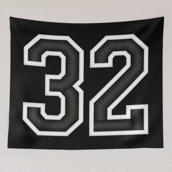 Item preview, 32 Black Jersey Sports Number thirty-two Football 32 designed and sold by elhefe.