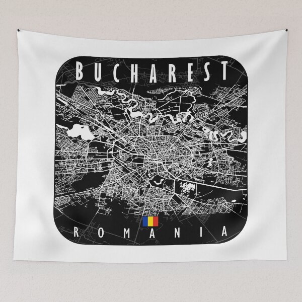 Item preview, Bucharest Map Romania designed and sold by hatimelhag.