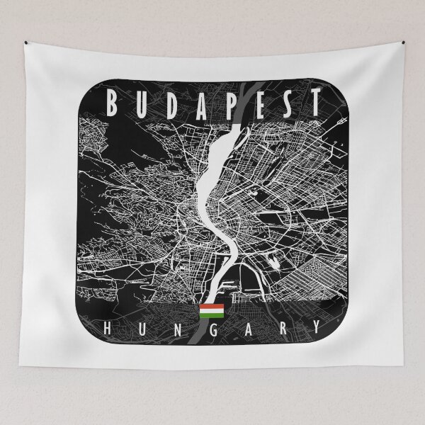 Item preview, Budapest Map Hungary designed and sold by hatimelhag.