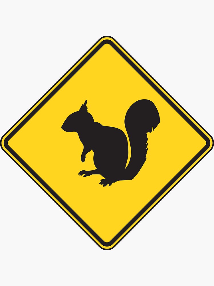 “Squirrel Crossing Sign” Sticker for Sale by colesmith0808 | Redbubble