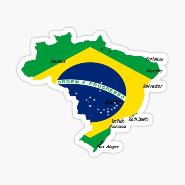 Artikel-Vorschau von Flaggenkarte von Brasilien, designt und verkauft von nigejohn.