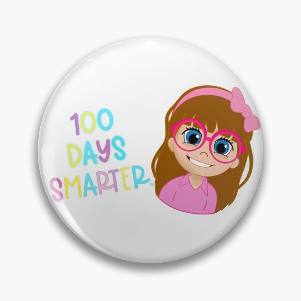 Item preview, 100 days smarter, Pink girl cartoon designed and sold by winniwinston.