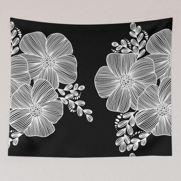 Item preview, White Line drawing flower design  designed and sold by Giulia  Palazzo.