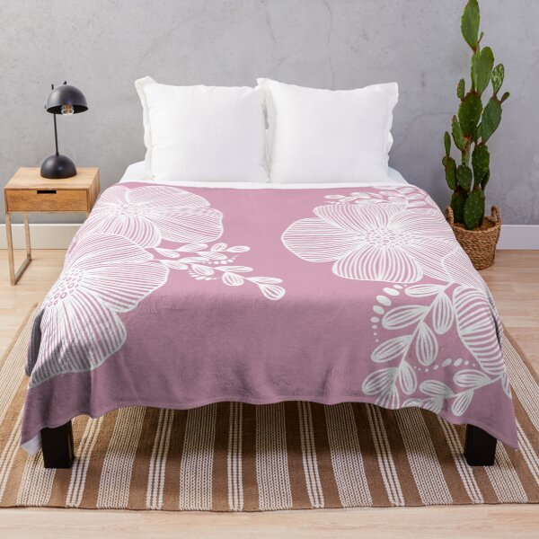 Item preview, White Line drawing flower design on Pink designed and sold by Giulia Palazzo.