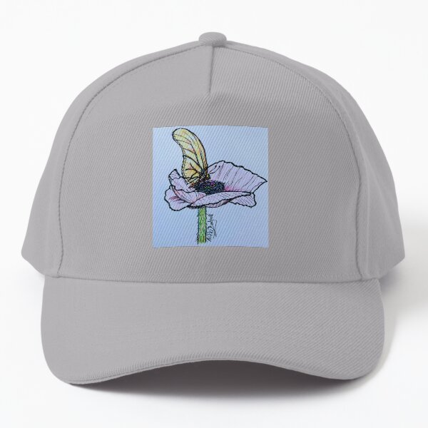 Resting butterfly on blue Baseball Cap