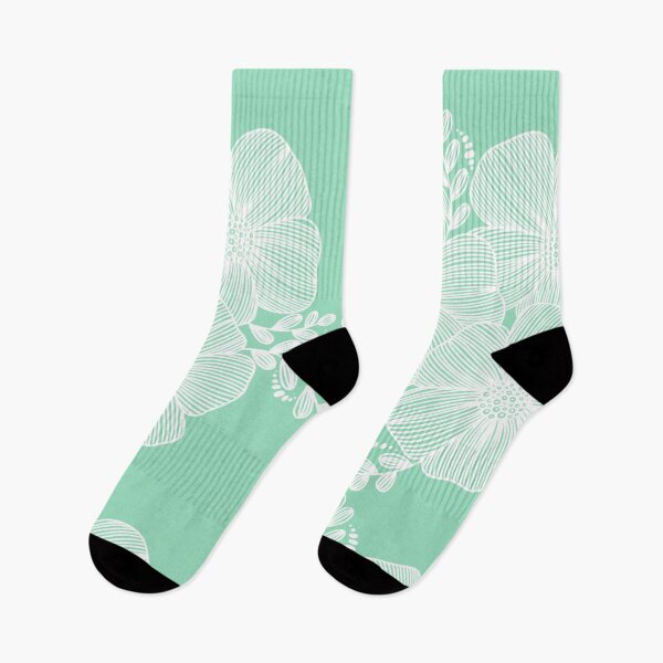 Item preview, White Line drawing flower design on Aqua designed and sold by Giulia  Palazzo.