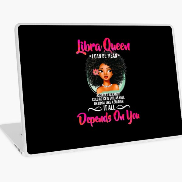 Libra Queen Shirt For Afro American Girls And Women Laptop Skin