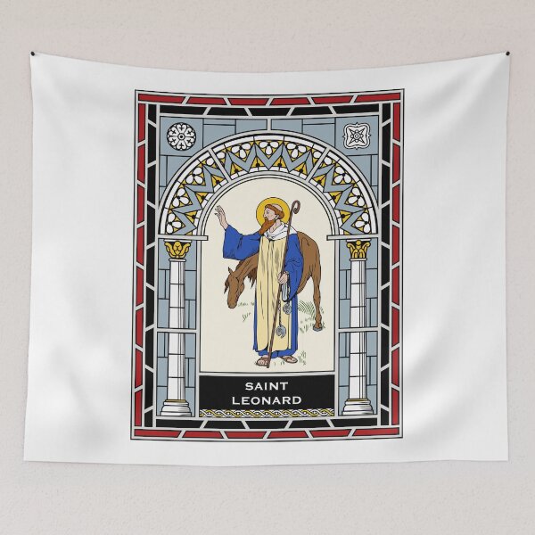 Item preview, ST LEONARD under STAINED GLASS designed and sold by CatholicSaints.