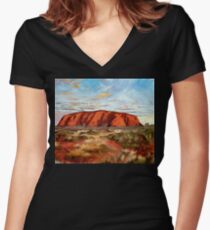 Uluru - Australia's heart Women's Fitted V-Neck T-Shirt