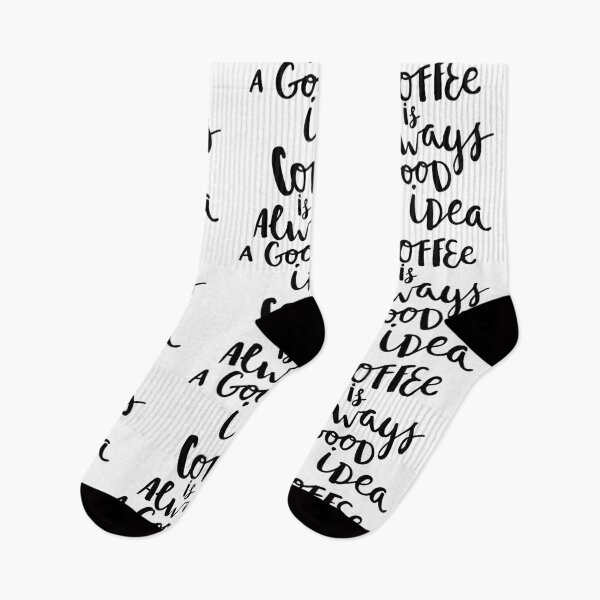 Item preview, "Coffee is always a good idea" Black & White Coffee Quote designed and sold by TamGustam.