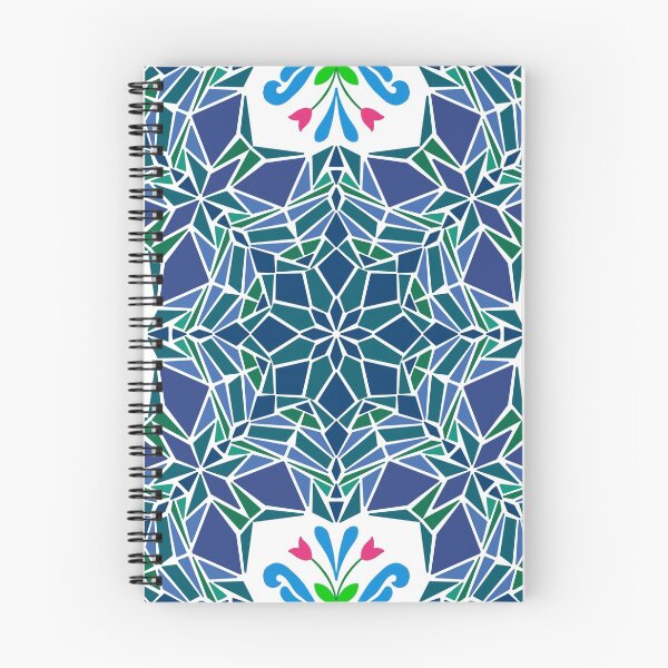 Item preview, Floral mosaic tile infinity pattern - mysterious ocean blue designed and sold by Nadia Arsky.
