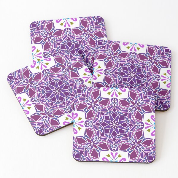 Item preview, Floral mosaic tile infinity pattern - pretty plum designed and sold by Nadia Arsky.