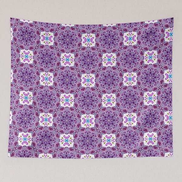 Item preview, Floral mosaic tile infinity pattern - pretty plum designed and sold by Nadia Arsky.