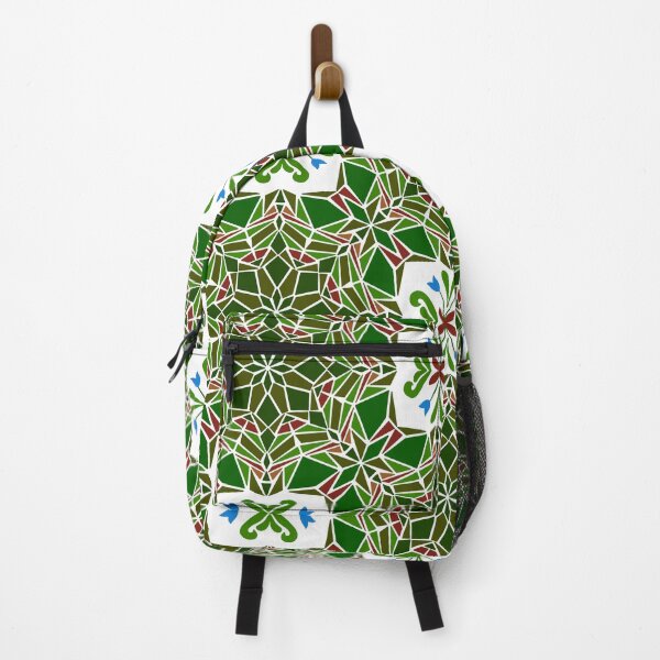Item preview, Floral mosaic tile infinity pattern - cottage vibe green  designed and sold by Nadia Arsky.