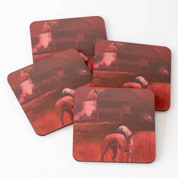 Item preview, Dog walking through the red street, Adrián Socorro designed and sold by The Sr Corchea Backroom Art.