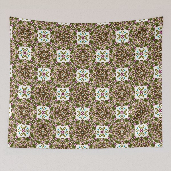 Item preview, Floral mosaic tile infinity pattern -  ancient forest green designed and sold by Nadia Arsky.