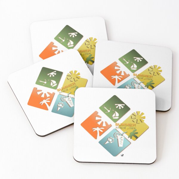 Item preview, Colourful squares illustration with cut summer images designed and sold by Alexandra Kueny.