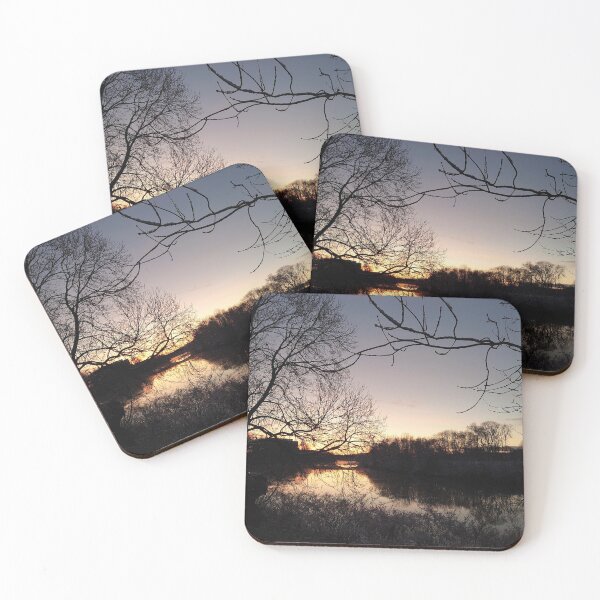 Item preview, Sunrise Behind the Trees Over the River Clyde 2 designed and sold by FlikeNoir.