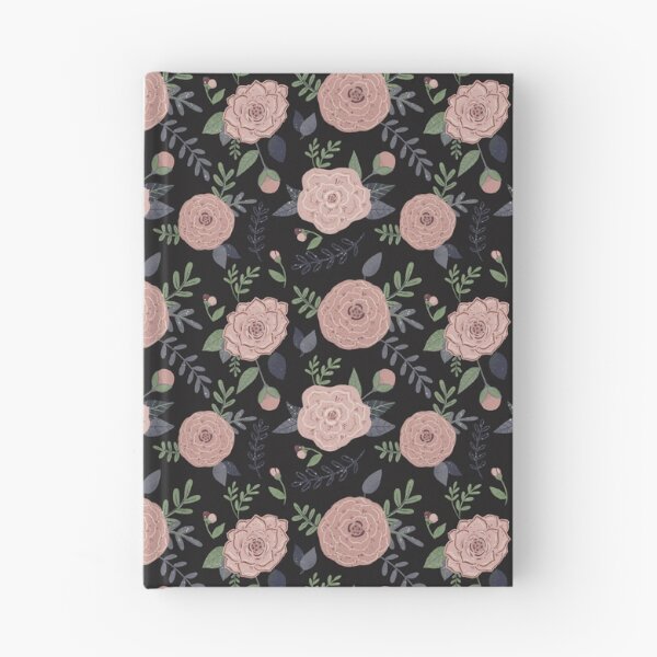 Item preview, Pink and Blue Floral Pattern on Dark Background designed and sold by GrousyGirl.