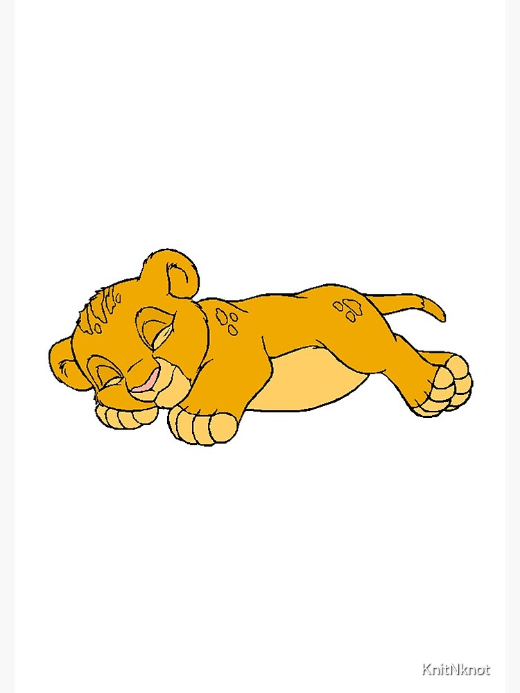 baby simba cartoon sleeping