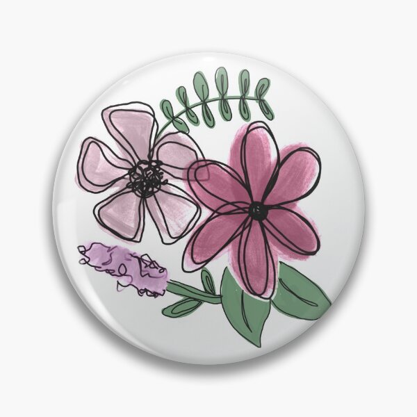 Item preview, Sketched Flowers Pink and Purple  designed and sold by ladystromas.