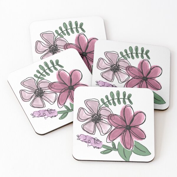 Item preview, Sketched Flowers Pink and Purple  designed and sold by ladystromas.