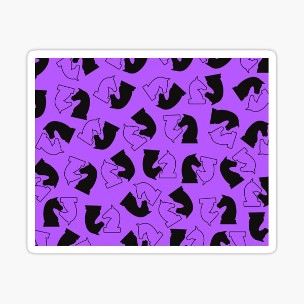Chess Knight in Purple Background Sticker