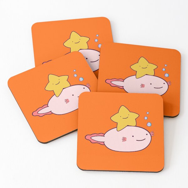 Item preview, Cute Fat Baby Leucistic Axolotl And Star  designed and sold by lazarosdesign.