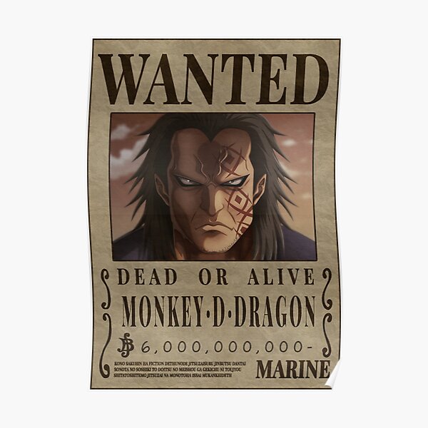 Monkey D Dragon One Piece Wanted Poster By Patrika Redbubble