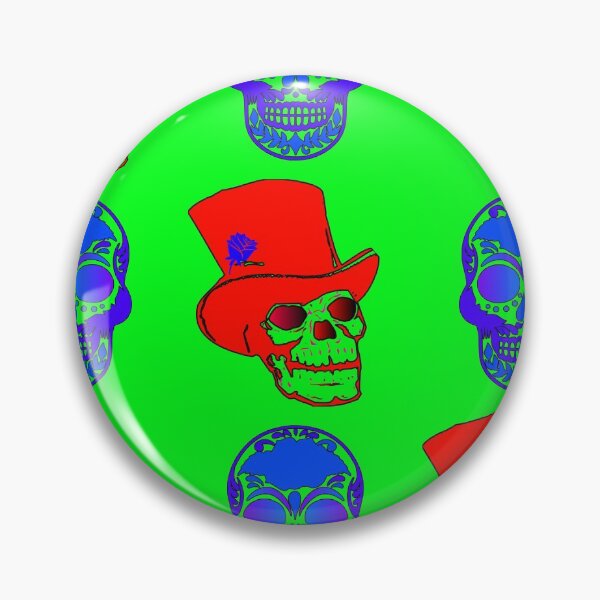 Item preview, Green Skull Mania Pattern designed and sold by EdwardMonet.