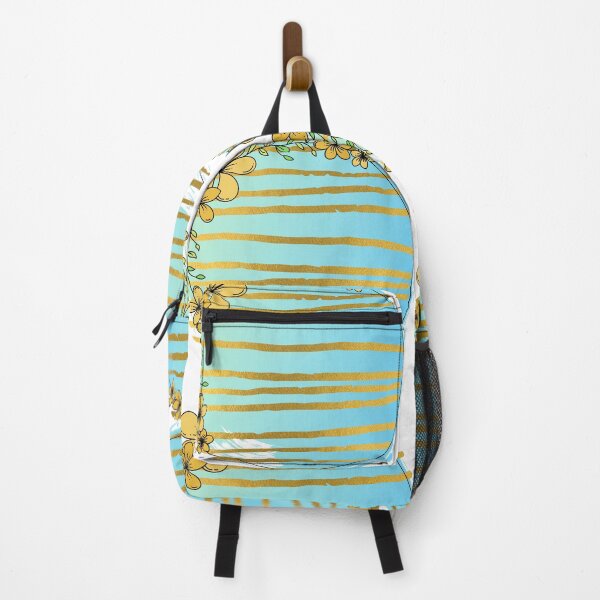 Item preview, Gold flowers-light blue designed and sold by Cata-mcd.