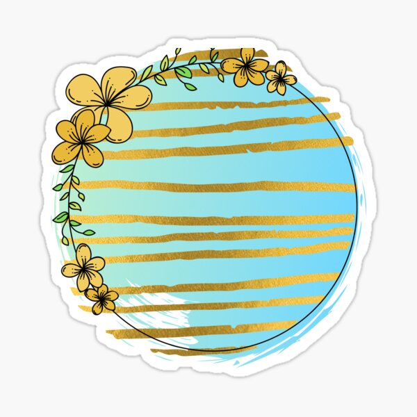 Item preview, Gold flowers-light blue designed and sold by Cata-mcd.